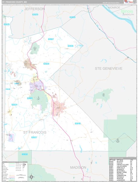 St. Francois County Digital Map Premium Style